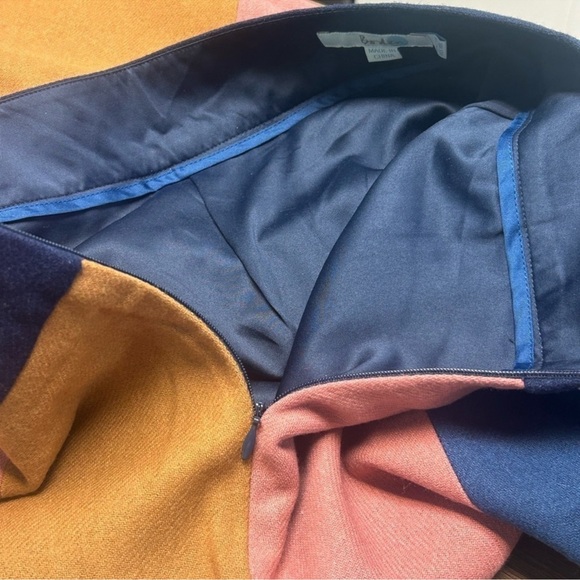 Boden Wool Blend Midi Striped Color Block Skirt - Picture 5 of 7